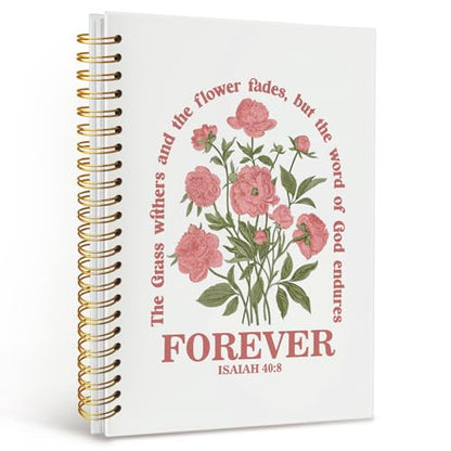 Floral Christian Notebook Journal,Christian Gifts for Women - color: Isaiah 40:8
