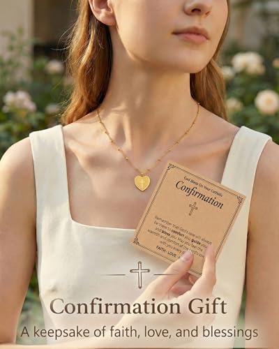 Jeka Confirmation Gifts for Teen Girls-Cross Necklace for Daughter Granddaughter Niece Sister