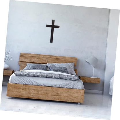 Ipetboom Wooden Cross for Wall - 11in Black Hanging Large Cross Rustic Christian & Catholic Wall Mounted Decor - Religious Wood for Home Bedroom Prayer Room Party Decor