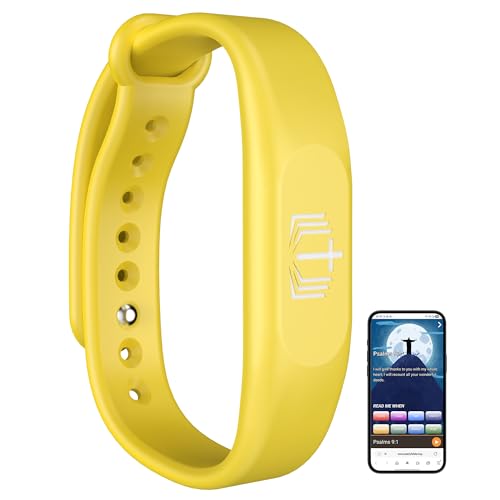Bible Verse Bracelet,Silicone Daily Bible Verse Bracelet,NFC-Enabled Jesus Bracelets for IOS and Android,Christian Gifts for Women,Birthday Gifts for Women,Men,Teens.Gift For Mom and Father - color: Yellow