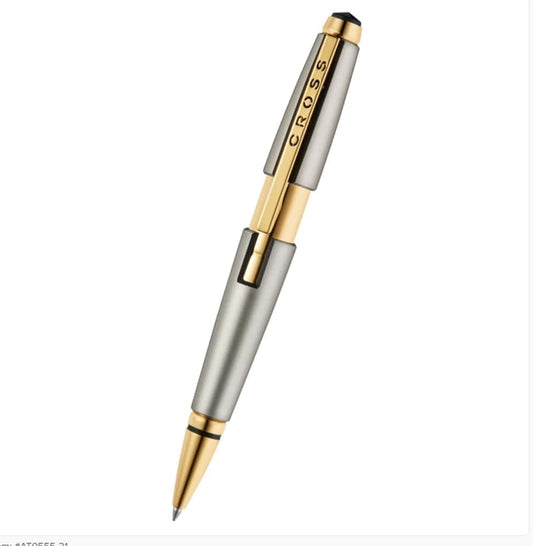 Cross Edge Rollerball Pen, Includes Luxury Gift Box (Titanium and Gold)