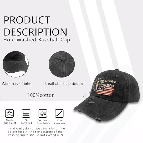 US 250th Anniversary Hat, Patriotic Embroidered Cap, 1776-2026 Freedom Celebration, 250 Years American History Gift Patriots - color: Us 250 Years Freedoms 1776-2026 250th Birthdayallblack2