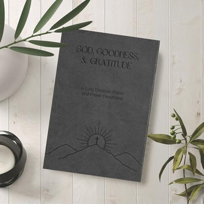 Christian Devotional Journal - God, Goodness & Gratitude - 2027 Faith-Based Gratitude and Prayer Journal for Daily Prayers, Bible Study, and Spiritual Growth - Black Leather Hardcover - color: Black
