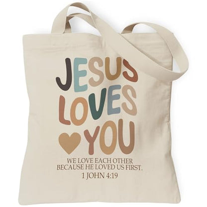 Christian Tote Bag for Women, Church Bible Canvas Bag with Inner Pocket for Churchgoers - color: Orange