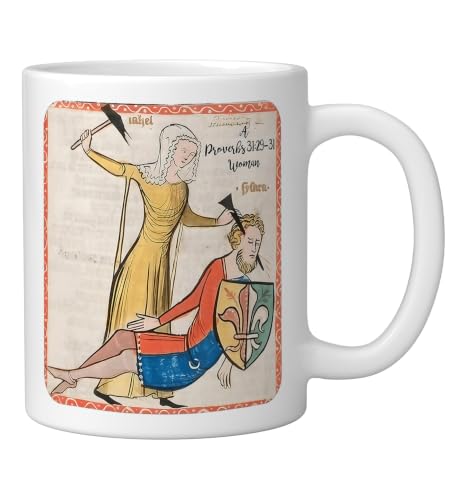 Proverbs 31 29 31 Woman Medieval Christian Art Design Ceramic Mug, White, 11oz - color: White, size: 11 Ounces