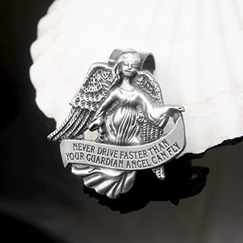 Guardian Angel Visor Clip Car Sun Visor Accessories Medal Bless Driving Safety Religious Gift for Driver, Parent, Family, Friend (1 Pcs)