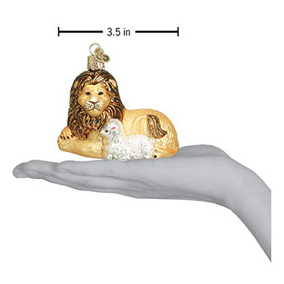 Old World Christmas Spiritual Gifts Lion and Lamb Glass Blown Ornament for Christmas Tree, Handcrafted Holiday Decoration, Religion Collection - style: Lion Lamb