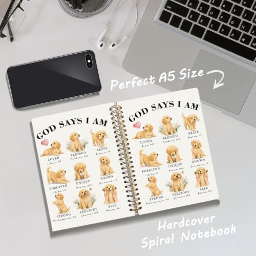 Golden Retriever Gifts Christian Notebook Bible Journal for Women - color: Golden Retriever -(A5)