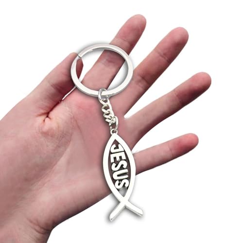 iMagitek 40 Pack Jesus Fish Keychains Christian Keychains Baptism Favors Bible Verse Keyrings Jesus Gifts for Women Men Family Reunion Favors