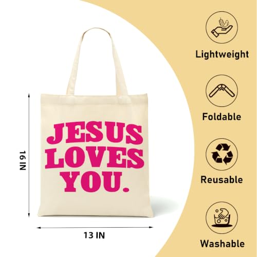 Christian Gifts for Women, Canvas Tote Bag, Faith Gifts for Women Girl Sister Inspirational Religious Gift Birthday - color: Jesus 920