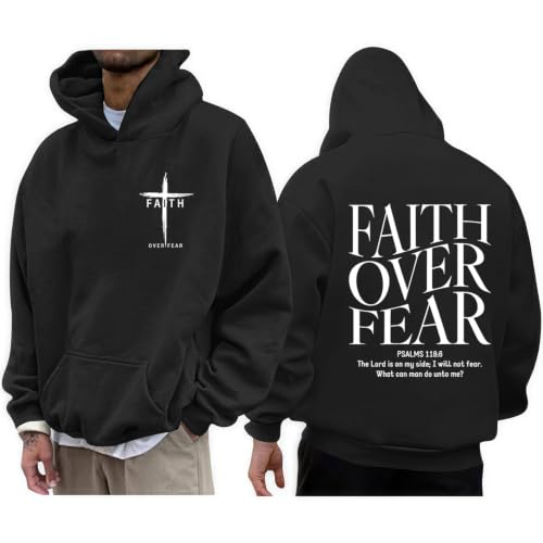 Christian Hoodies for Men God Jesus Cross Faith Religious Christ Hoodie - color: Black10, size: Medium