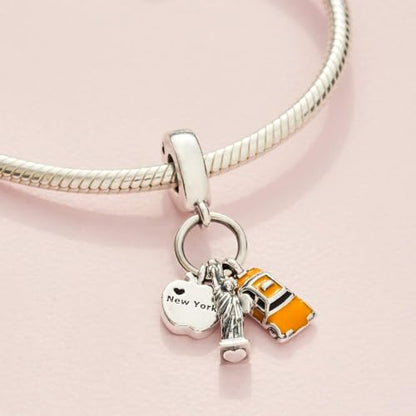 Sport Religious Charm 925 Sterling Silver Pendant,Jewelry Beads Gifts for Women Bracelet&Necklace - color: Statue of Liberty
