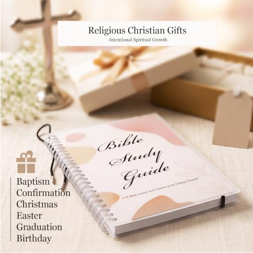 52-Week Bible in a Year Spiral Bible Study Guide Notebook Journal Planner - color: Muted Blush 52‑Week (Canonical Narrative)