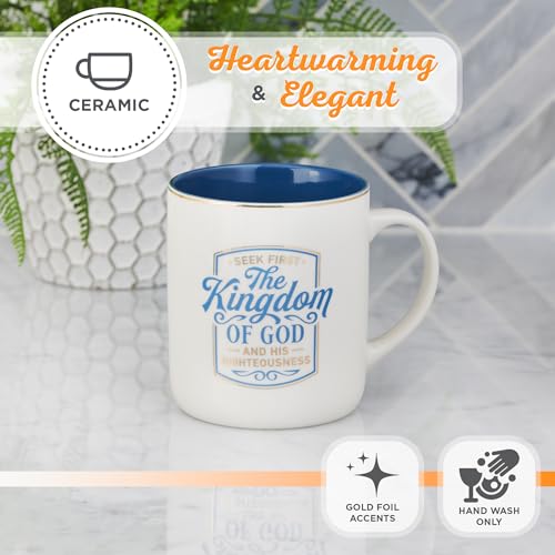 Christian Art Gifts Royal Blue The Kingdom of God Ceramic Coffee Mug, 14 oz. - color: Royal Blue/Kingdom of God