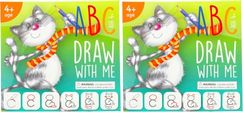 ABC Draw with Me 2-Pack – Learn to Draw ABC & Letter Tracing Cards Ages 3-6 - size: Medium (Pack of 2)