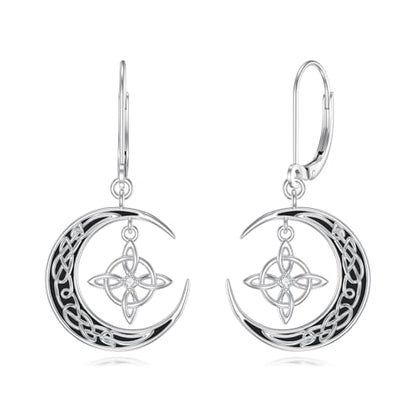 Dorunmo 925 Sterling Silver Mustard Seeds Dangle Earrings for Women Mountains Earrings Hypoallergenic Christmas Jewelry Gifts for Women - style: Witch Knot-01
