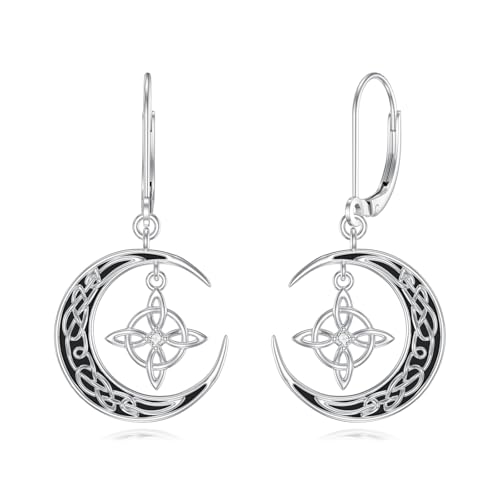 Dorunmo 925 Sterling Silver Mustard Seeds Dangle Earrings for Women Mountains Earrings Hypoallergenic Christmas Jewelry Gifts for Women - style: Witch Knot-01