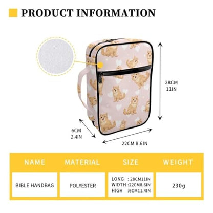 Coldinair Cat Bible Cover for Women Teens Kid Girls,Carrying Book Case Church Bag Bible Holder with Handle and Zippered Pocket - color: Cat