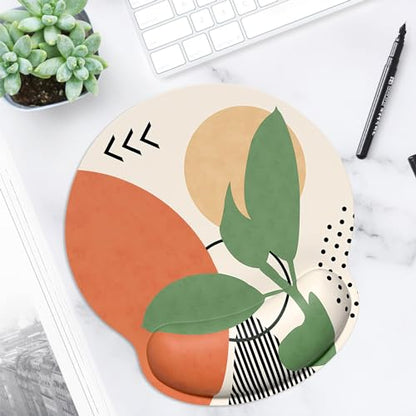 ITNRSIIET Ergonomic Mouse Pad with Wrist Support Wrist Rest Smooth Surface Non-Slip Rubber Base Comfortable Office Supplies Pain Relief, 9.8 x 9.1 inches, Modern Abstract Style - color: Modern Abstract Style