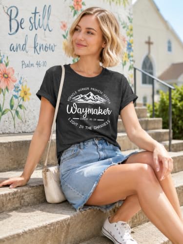 Jesus Oversized Shirts Women Christian Faith Tee Religious Bible Verse Tops - color: R-grey, size: XX-Large