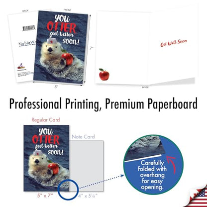 NobleWorks - Funny Get Well Greeting Card - Hilarious Feel Better Notecard with Envelope - Otterly Awesome C6574DGWG - style: Otterly Awesome