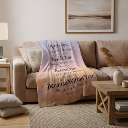 Christian Throw Blanket Bible Verses Inspirational Religious God Faith Soft Cozy 50x60 Inch Psalm Philippians Isaiah Gift for Women Men - color: Bible 1