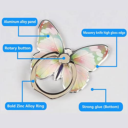 Kinizuxi Butterfly Phone Ring Holder Stand,360° Rotation Finger Grip - color: 1 Purple