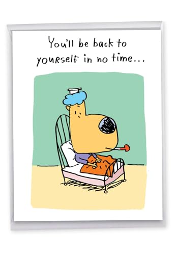 NobleWorks Jumbo Funny Get Well Card w/Envelope Old Self Cartoon J9657 - style: Old Self
