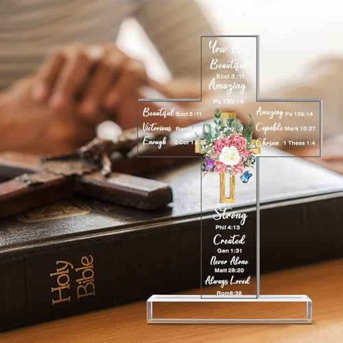 Chunful Christian Religious Gifts Acrylic Cross Decor, Delicate Style - style: Delicate Style