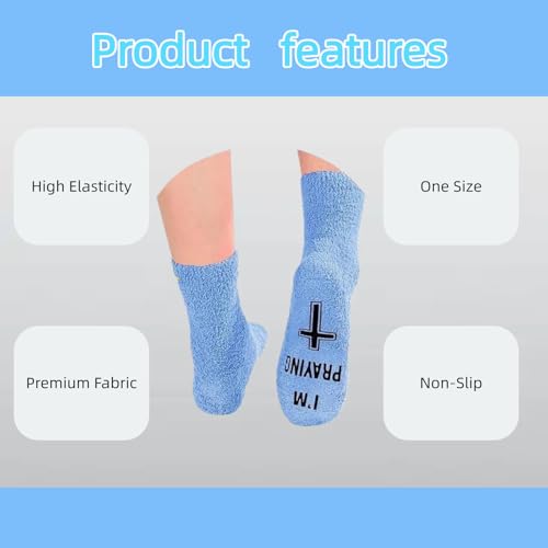 Christian Gifts for Women - Religious Gift Novelty Jesus Socks, Catholic Inspirational Faith-Based Present - color: Blue