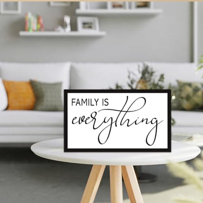 Family is Everything Sign Wooden Box Desk Decor,Rustic Farmhouse Home Wood Block Sign for Home Living Room Shelf Tabletop Decor 10'' x 6'' - style: Family is Everything