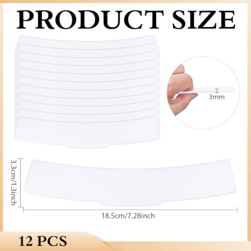 OLYCRAFT 12Pcs Tab Collar Inserts for Shirts White Foam Semi-Curved Collars White Tab Collars Replacement Collar Card Accessory Replacement Tabs for Clergy Formal Shirt 7.3x1.3 Inch