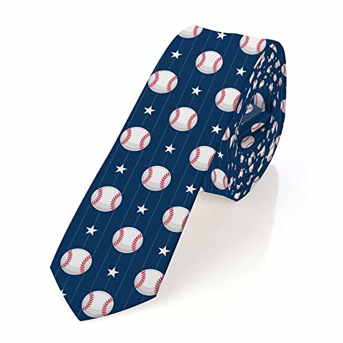 Men's Ties Novelty Tie Necktie for Men Teen Boys Multicolor Tie Party Holiday Thanksgiving Christmas - color: Baseball Blue