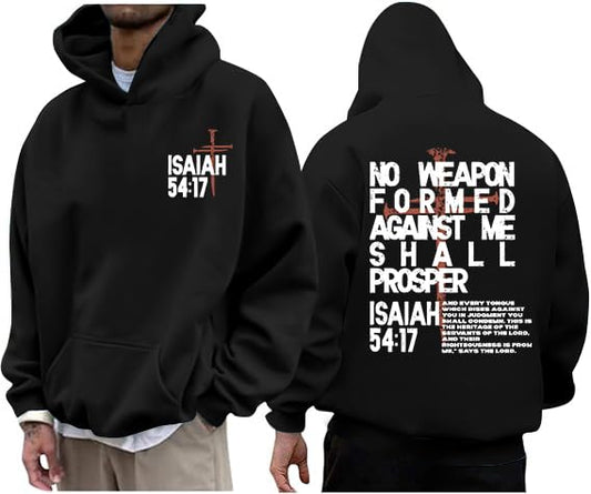 Christian Hoodies for Men Jesus Religious Faith Tops - color: Black, size: Large