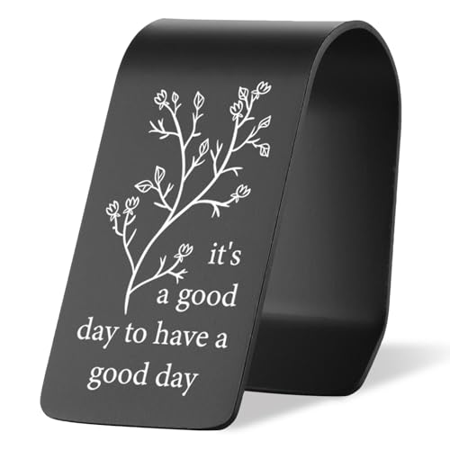 Black Engraved Stainless Steel Car Visor Clip It’s a Good Day to Have a Good Day Inspirational Car Accessory, Daily Encouragement Safe Driving Gifts for Women Men Family Friend Driver VVA343 - color: Black-It’s a Good Day to Have a Good Day