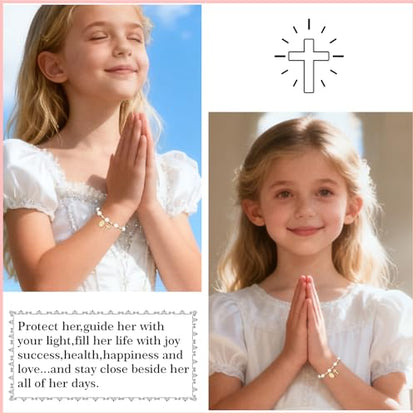 Virgin Mary Cross Bracelet for Girls Granddaughter Christian Jewelry Gift - style: Godmother