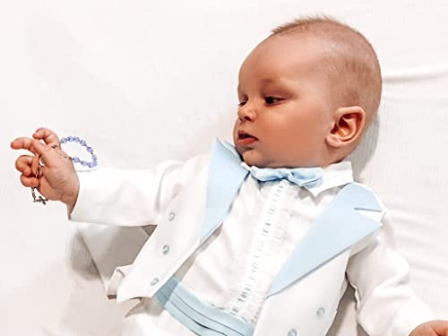 Precious Pieces Baby First Rosary .925 Silver or 14K Gold-Plated - color: Blue-SILVER