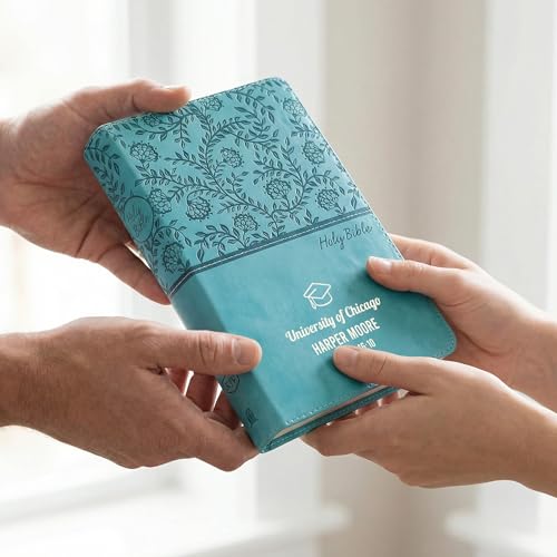 Personalized KJV Bible, Custom Name, School Name, Class of 2026 Design, King James Version, Red Letter, Deluxe Gift Edition, High School or Collage Graduate, Graduation Gift, Turquoise - color: Kjv Turquoise Deluxe, size: King James Version