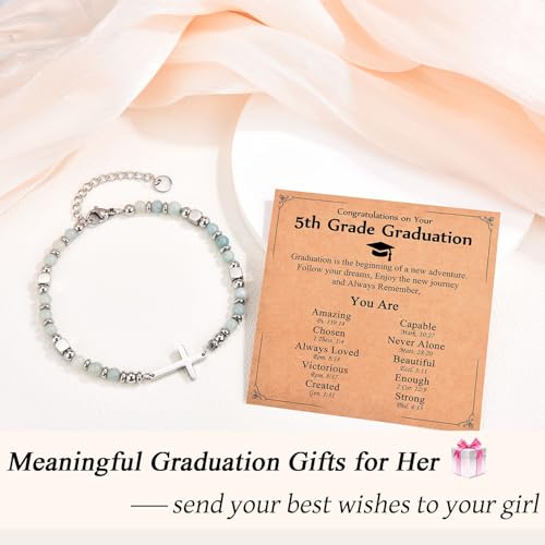 Religious Cross Bracelet for Women Girls, Christian Gifts - color: 5th Grade Graduation
