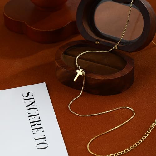 Cross Necklace for Women 14k Gold/Silver Plated Dainty Pendant Necklaces Trendy Jewelry Non Tarnish Hypoallergenic Waterproof Lightweight Gift for Women - style: gold cross necklace2