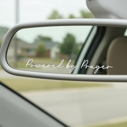 3XPowered by Prayer Sticker, Christian Vinyl Decal for Car Window & Laptop, Inspirational Bible Verse Faith Sticker, Religious Gift for Women Men Teens (White) - color: White