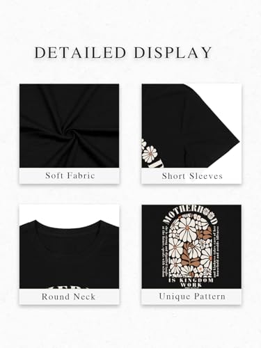 Christian Shirts for Women Jesus Tees Faith Shirts Bible Verse Print Tops - color: Black, size: Small