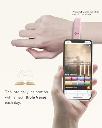 Bible Verse Bracelets – Silicone NFC-Enabled Faith Bracelet for Women & Men, 8 Colors Representing Emotions - color: Girly-Pink(Love Like Juses)