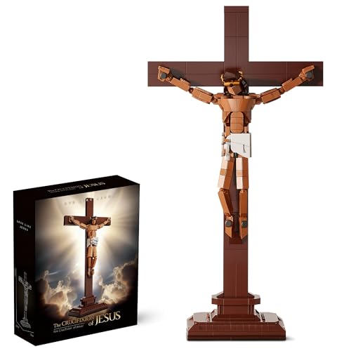 Jesus Cross Building Blocks Set, 588 PCS - color: Brown