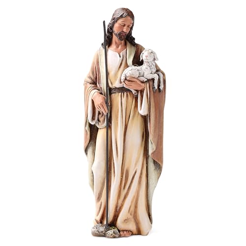 Roman Joseph's Studio Good Shepherd Figure, 6.25" Religious Tabletop Statue, Renaissance Collection, Faith Decor