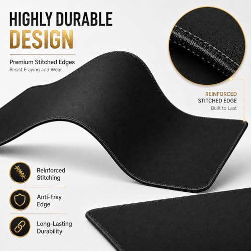 KTRIO Large Gaming Mouse Pad Desk Mat for Gamer, 31.5" x 11.8", Black, XL - color: Black Stealth, size: 31.5l X 11.8w Inches