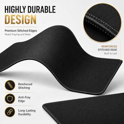 KTRIO Large Gaming Mouse Pad Desk Mat for Gamer, 31.5" x 11.8", Black, XL - color: Black Stealth, size: 31.5l X 11.8w Inches