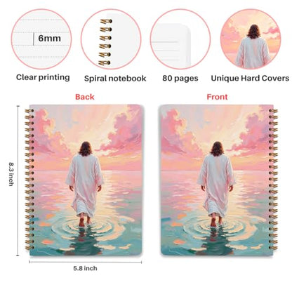 Jesus Christ Notebook, Christian Journals for Women, Church Notes Journal - color: Jesus Walks on Water