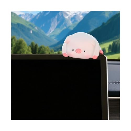 Cute Furry Car Dashboard Decoration, Funny Pig Vehicle Rearview Mirror Center Console Ornament, Kawaii Piggy Automotive Interior Dash Charm Decor, Universal for SUV Van Sedan - color: Piggy