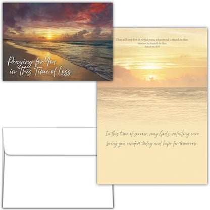 KJV Harmony Ocean Sunset Sympathy Card, 1 Count - color: Harmony